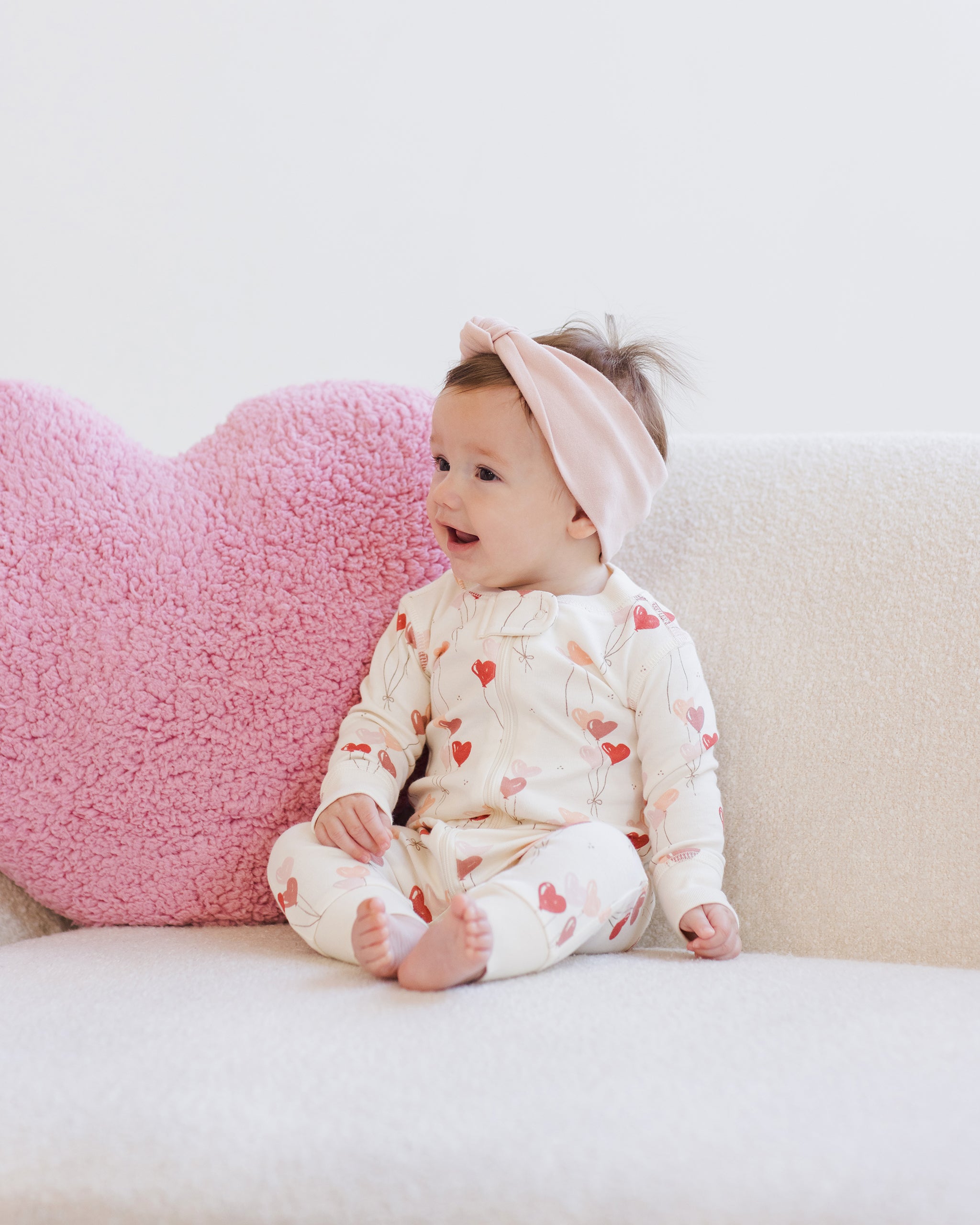 Quincy Mae Zip Long Sleeve Sleeper - Heart Balloons