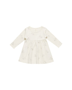 Quincy Mae Long Sleeve Baby Dress - Swans