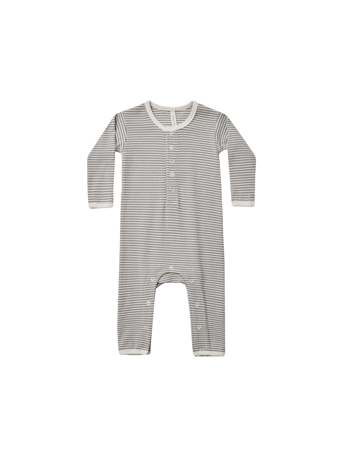 Quincy Mae Ribbed Baby Jumpsuit - Lagoon Micro Stripe