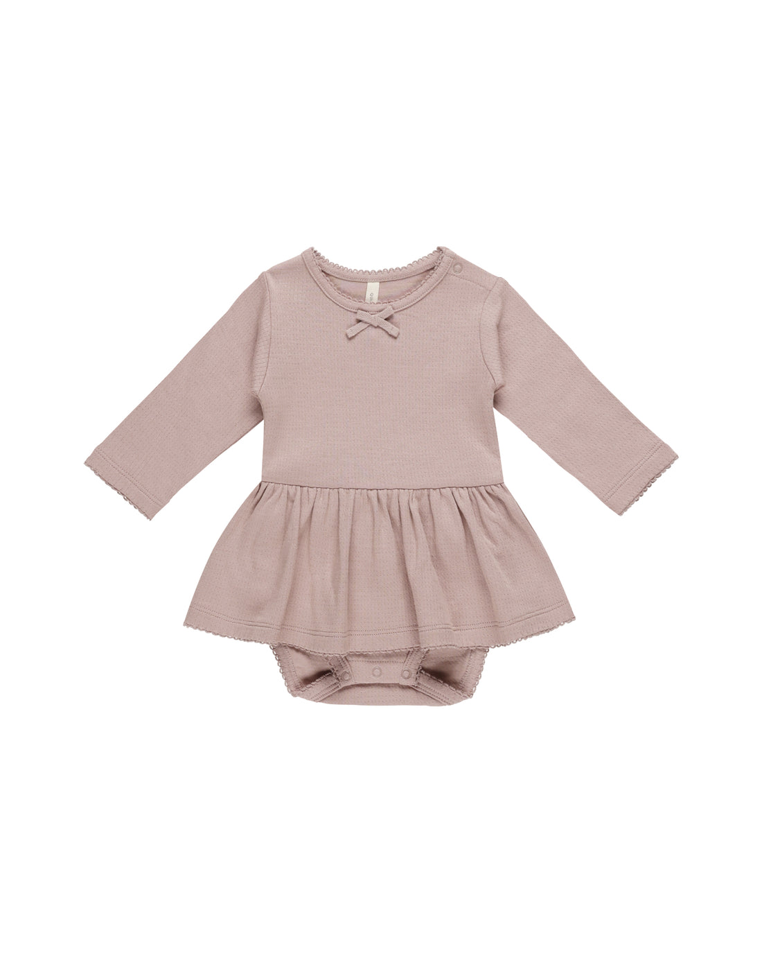 Quincy Mae Pointelle Skirted Bodysuit - Mauve