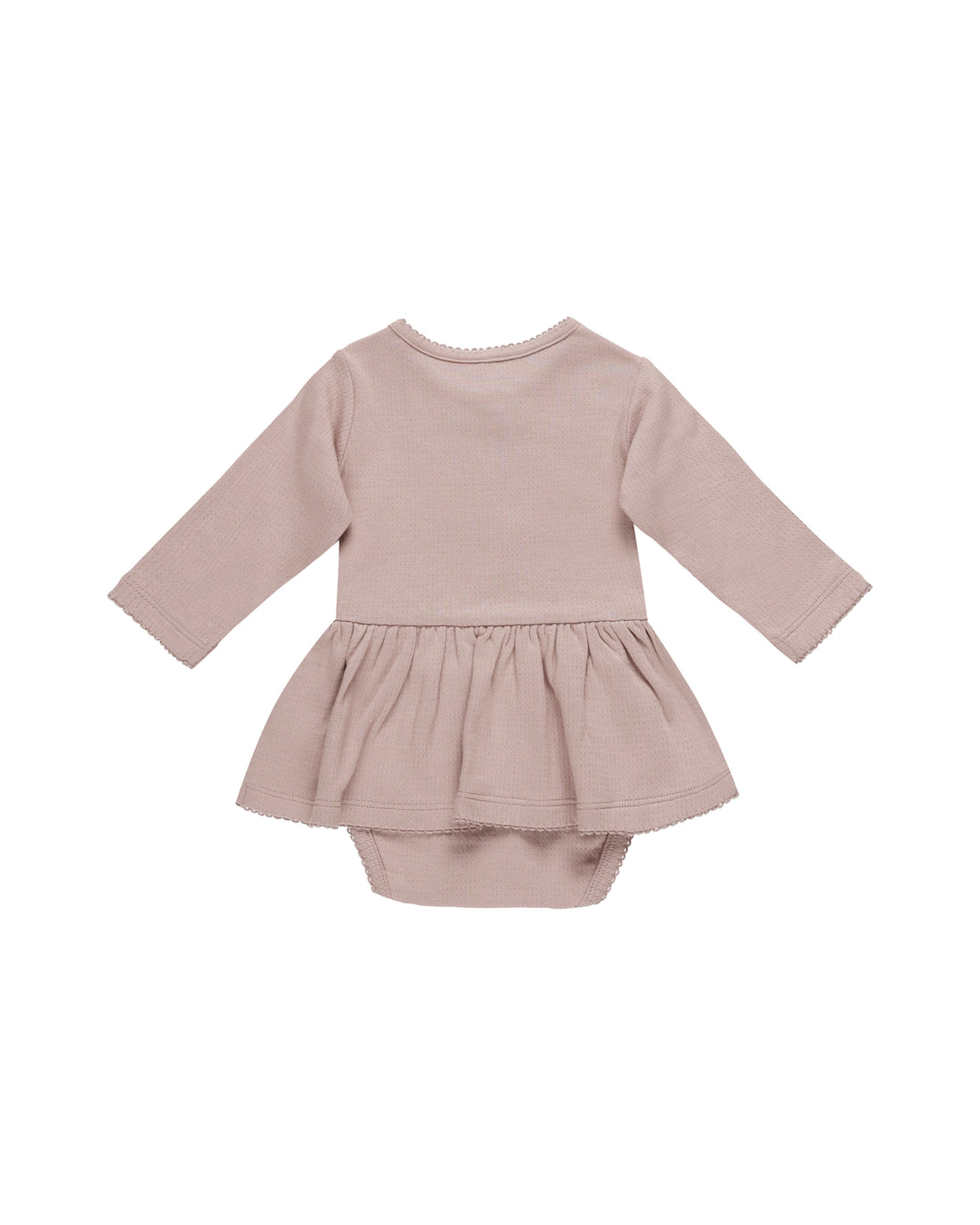 Quincy Mae Pointelle Skirted Bodysuit - Mauve