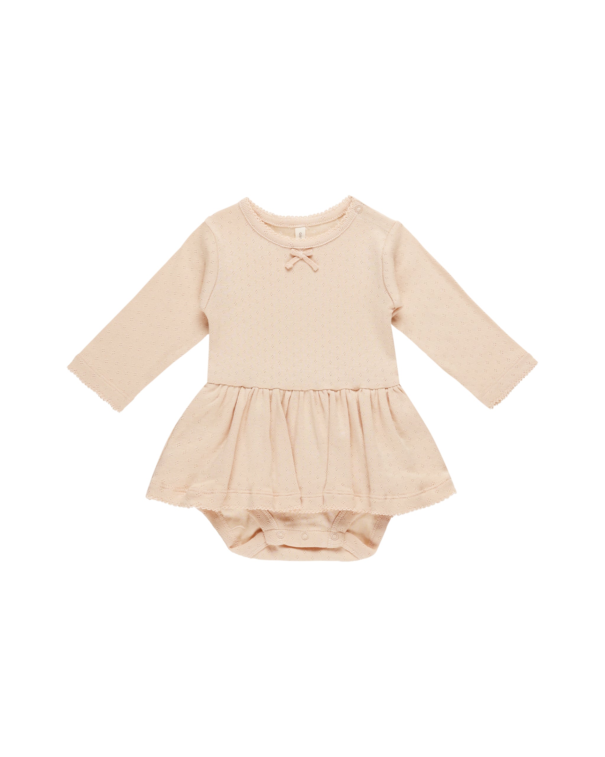 Quincy Mae Pointelle Skirted Bodysuit - Shell