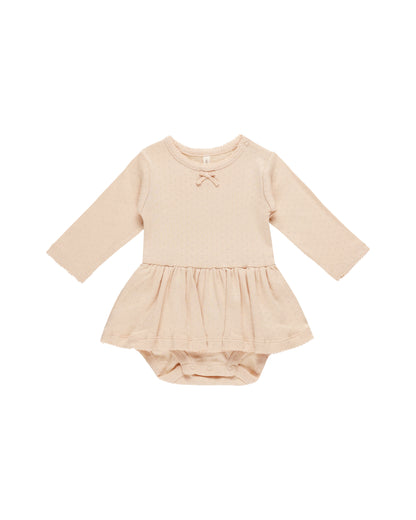 Quincy Mae Pointelle Skirted Bodysuit - Shell