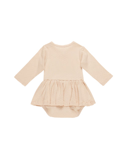 Quincy Mae Pointelle Skirted Bodysuit - Shell