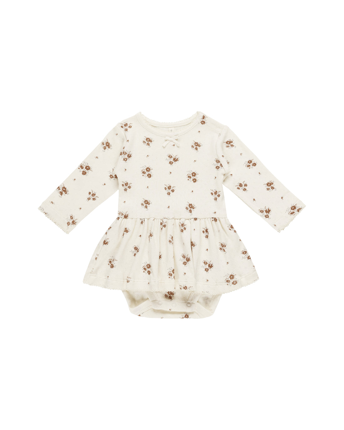 Quincy Mae Pointelle Skirted Bodysuit - Autumn Flora