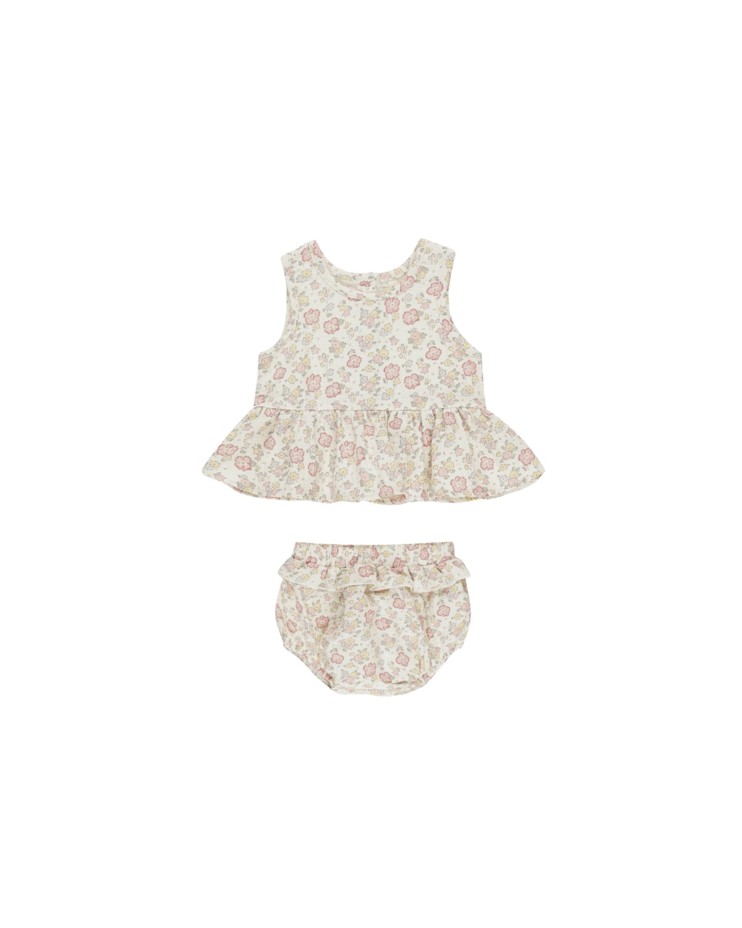 Quincy Mae Sleeveless Peplum Set - Bloom