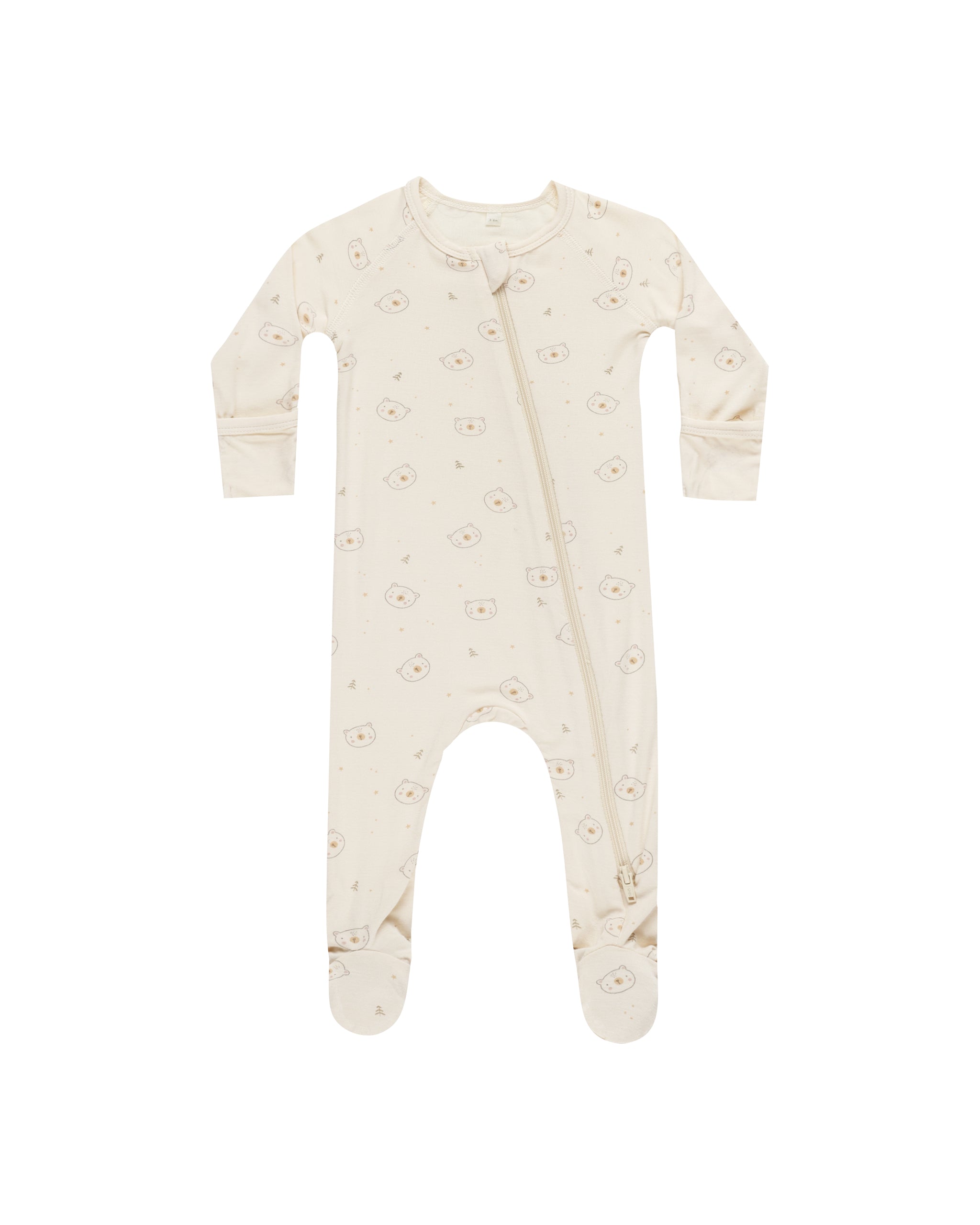 Quincy Mae Bamboo Zip Footie - Bears