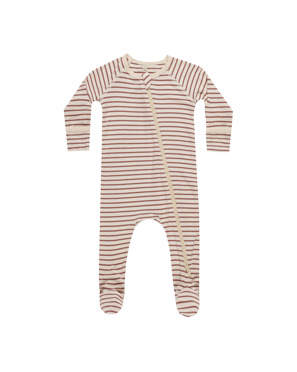 Quincy Mae Bamboo Zip Footie - Candy Stripe