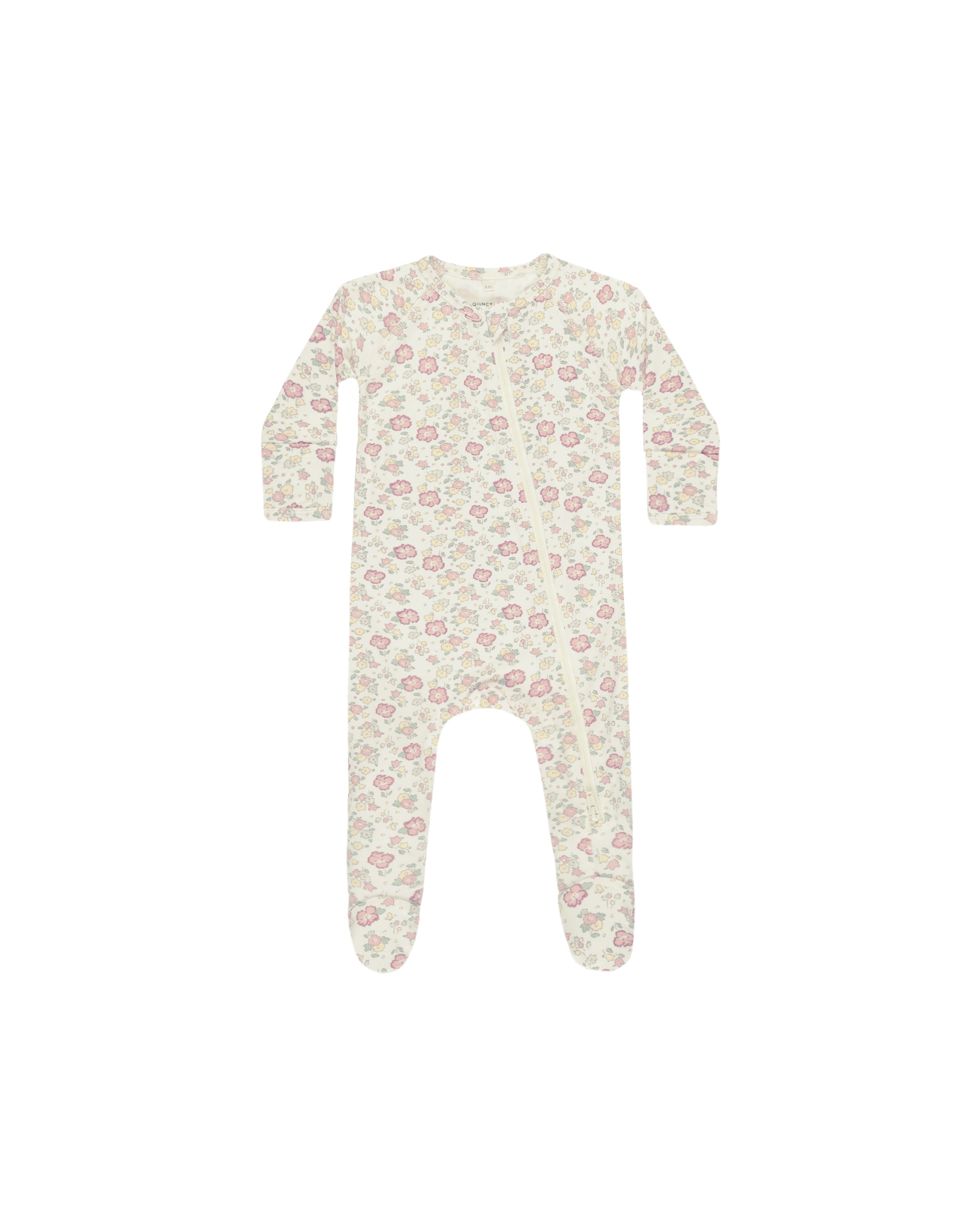 Quincy Mae Bamboo Zip Footie - Bloom