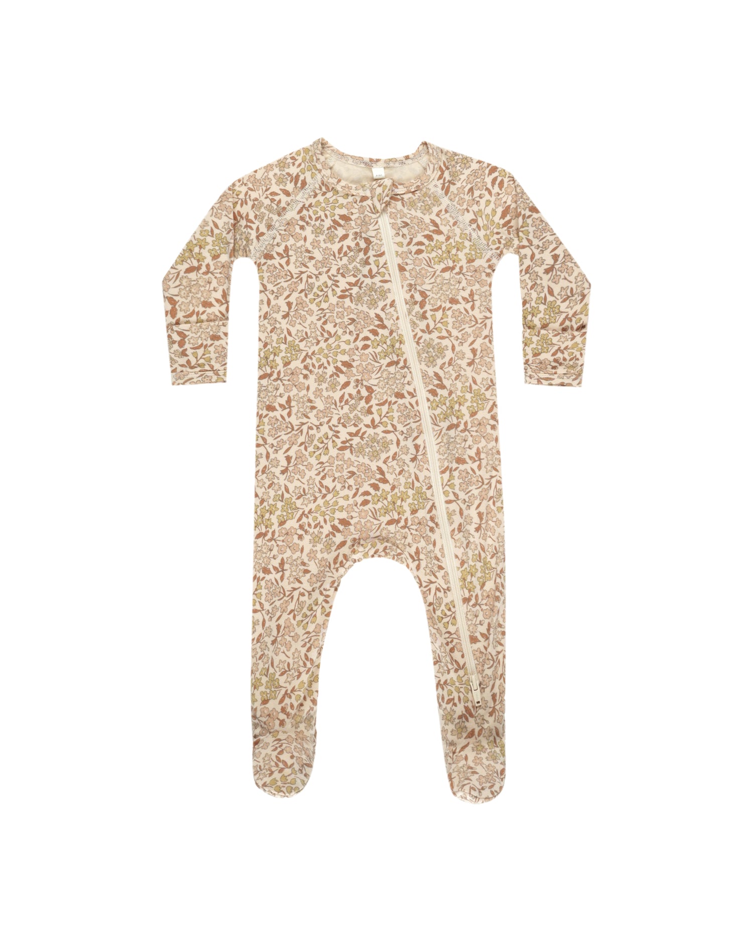 Quincy Mae Bamboo Zip Footie - Harvest Floral