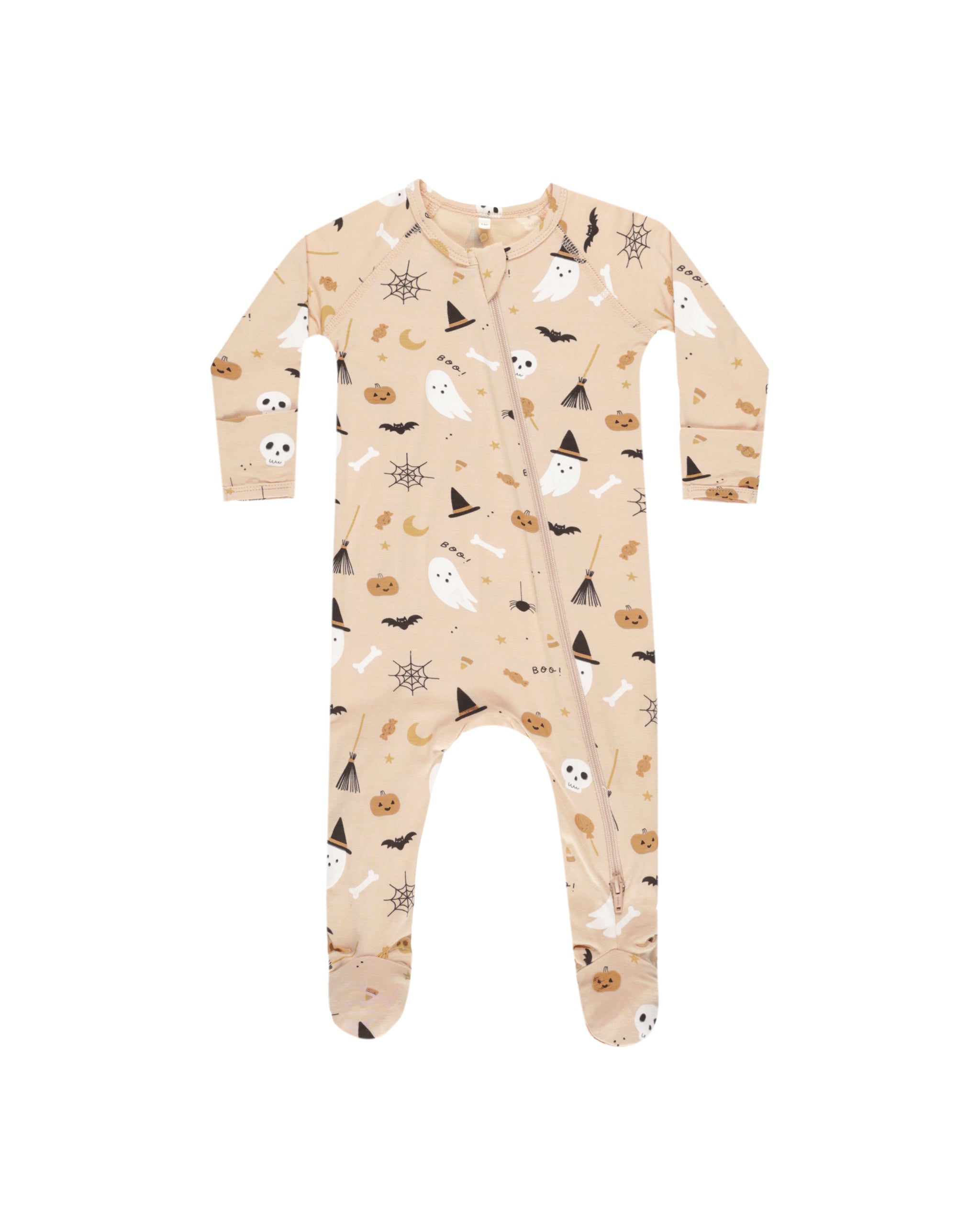 Quincy Mae Bamboo Zip Footie - Halloween