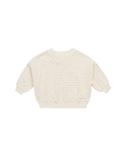 Quincy Mae Velour Relaxed Sweatshirt - Polka