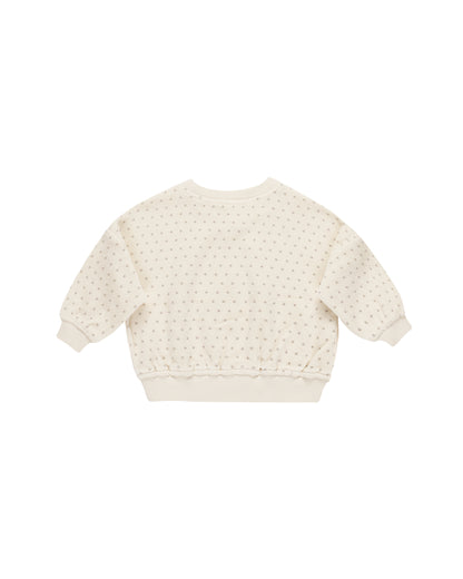 Quincy Mae Velour Relaxed Sweatshirt - Polka