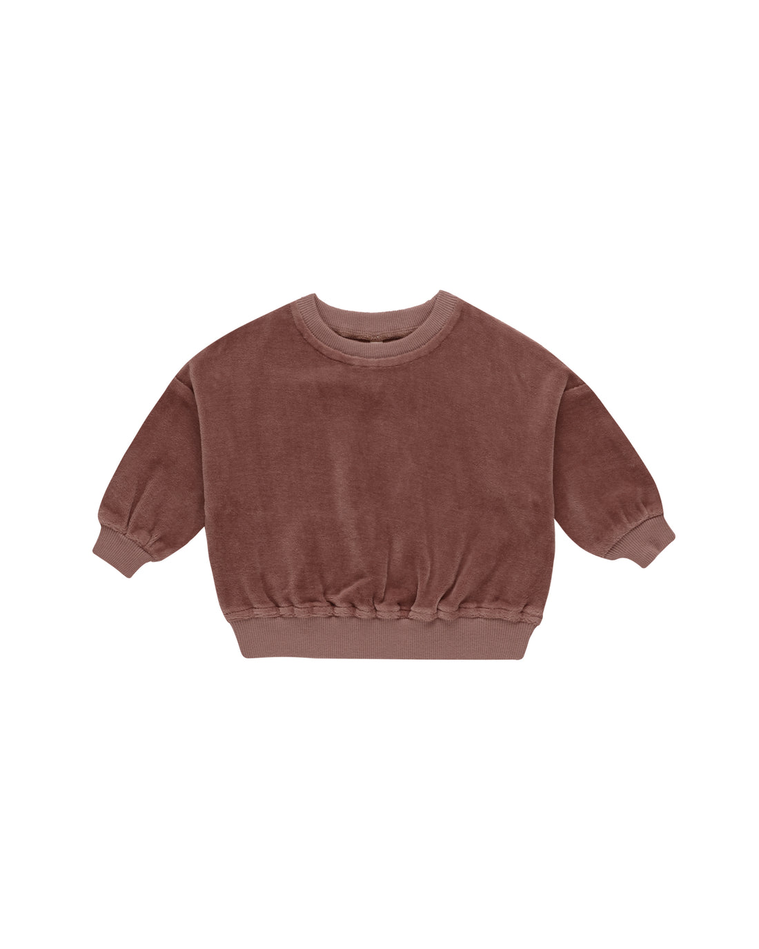 Quincy Mae Velour Relaxed Sweatshirt - Cranberry