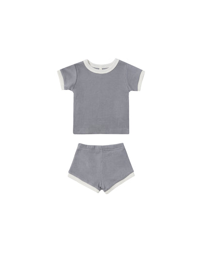 Quincy Mae Waffle Shortie Set - Lagoon