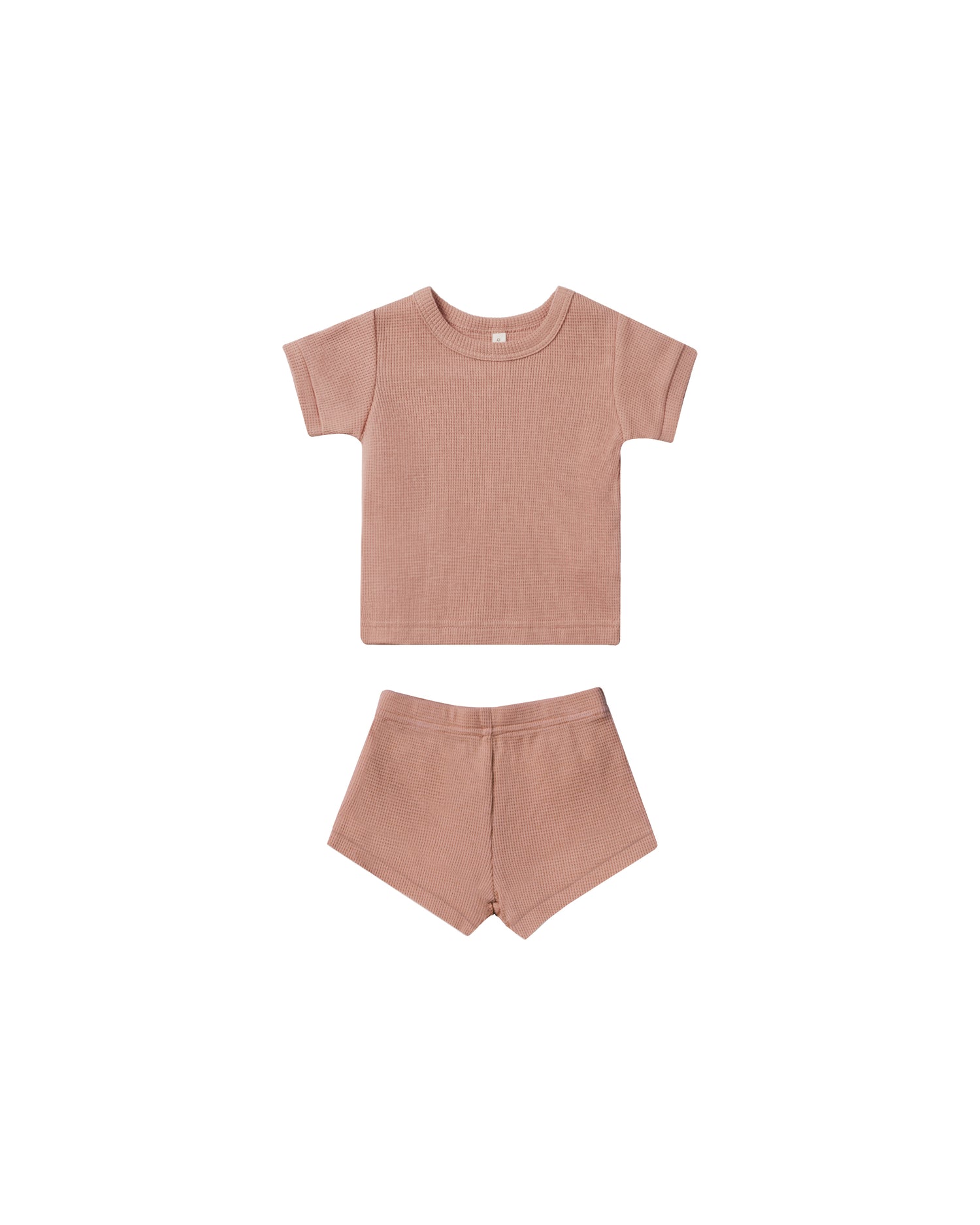 Quincy Mae Waffle Shortie Set - Rose