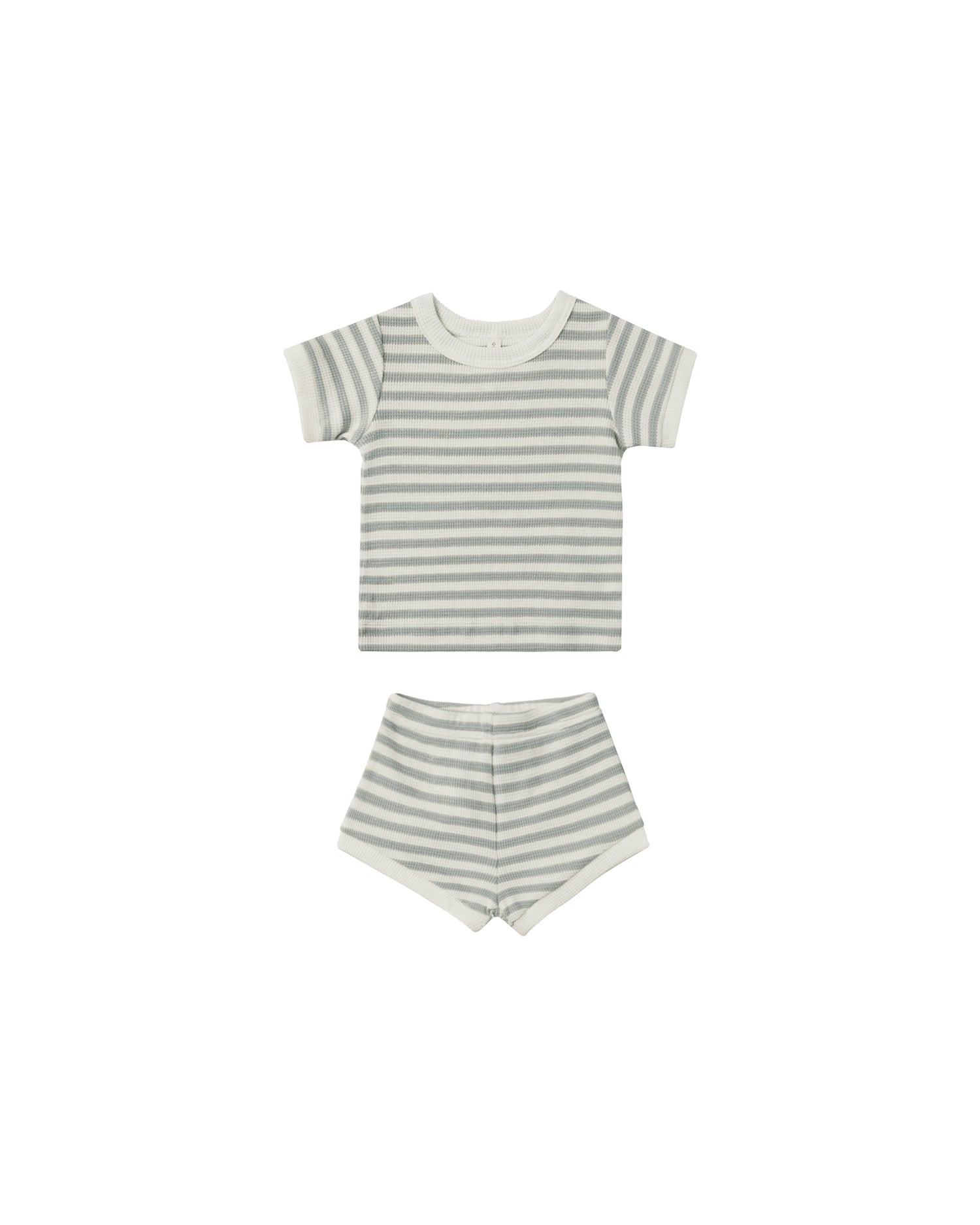 Quincy Mae Waffle Shortie Set - Sky Stripe