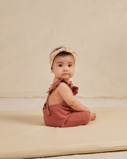 Quincy Mae Pointelle Knit Overalls - Berry