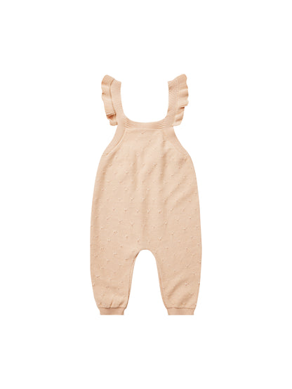 Quincy Mae Pointelle Knit Overalls - Shell