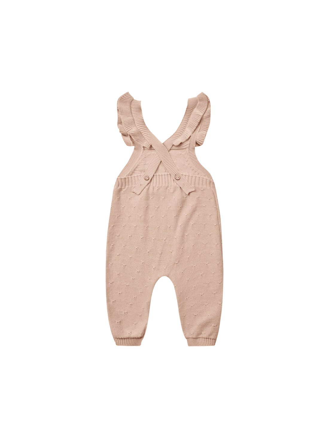 Quincy Mae Pointelle Knit Overalls - Blush