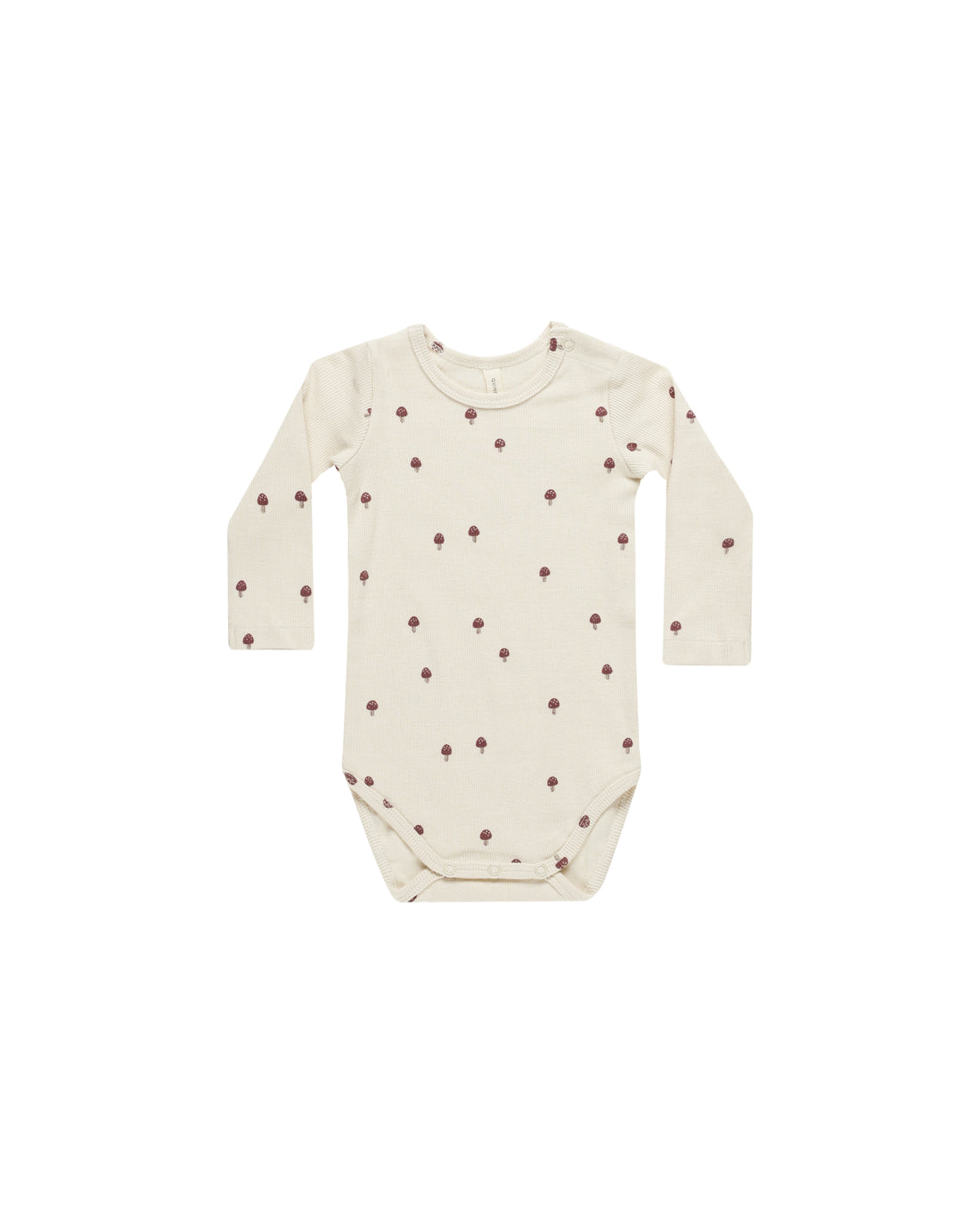 Quincy Mae Ribbed Long Sleeve Bodysuit - Mushrooms