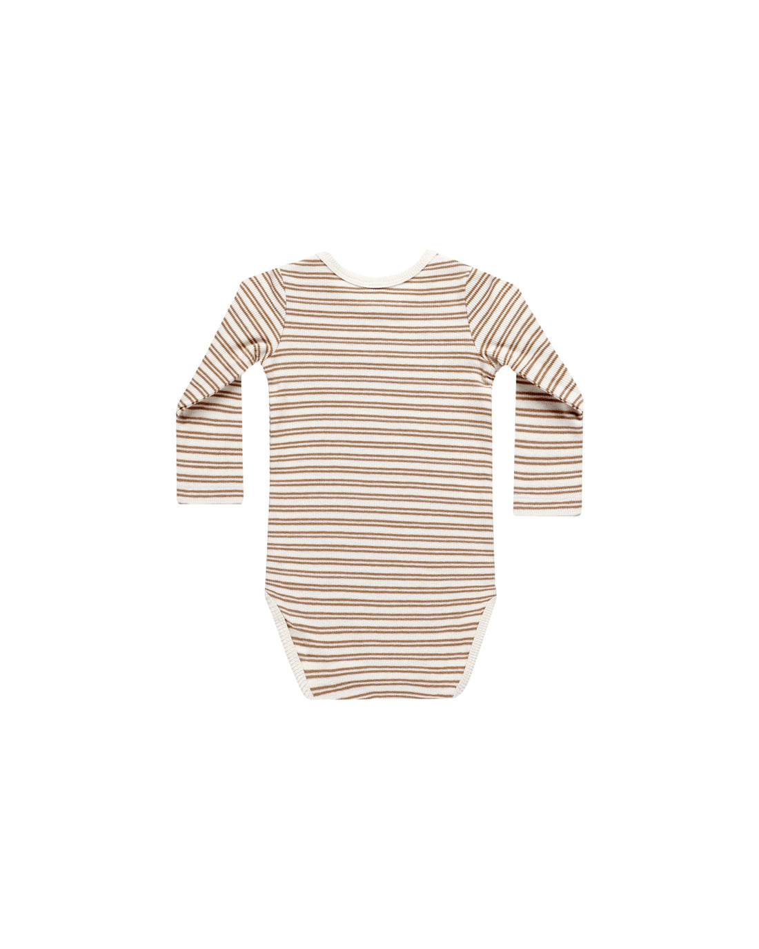 Quincy Mae Ribbed Long Sleeve Bodysuit - Golden Stripe