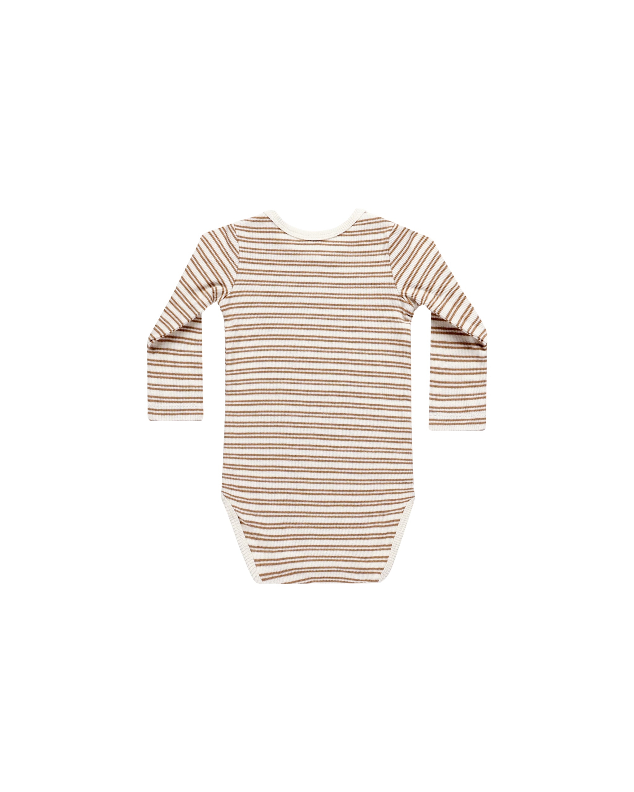 Quincy Mae Ribbed Long Sleeve Bodysuit - Golden Stripe