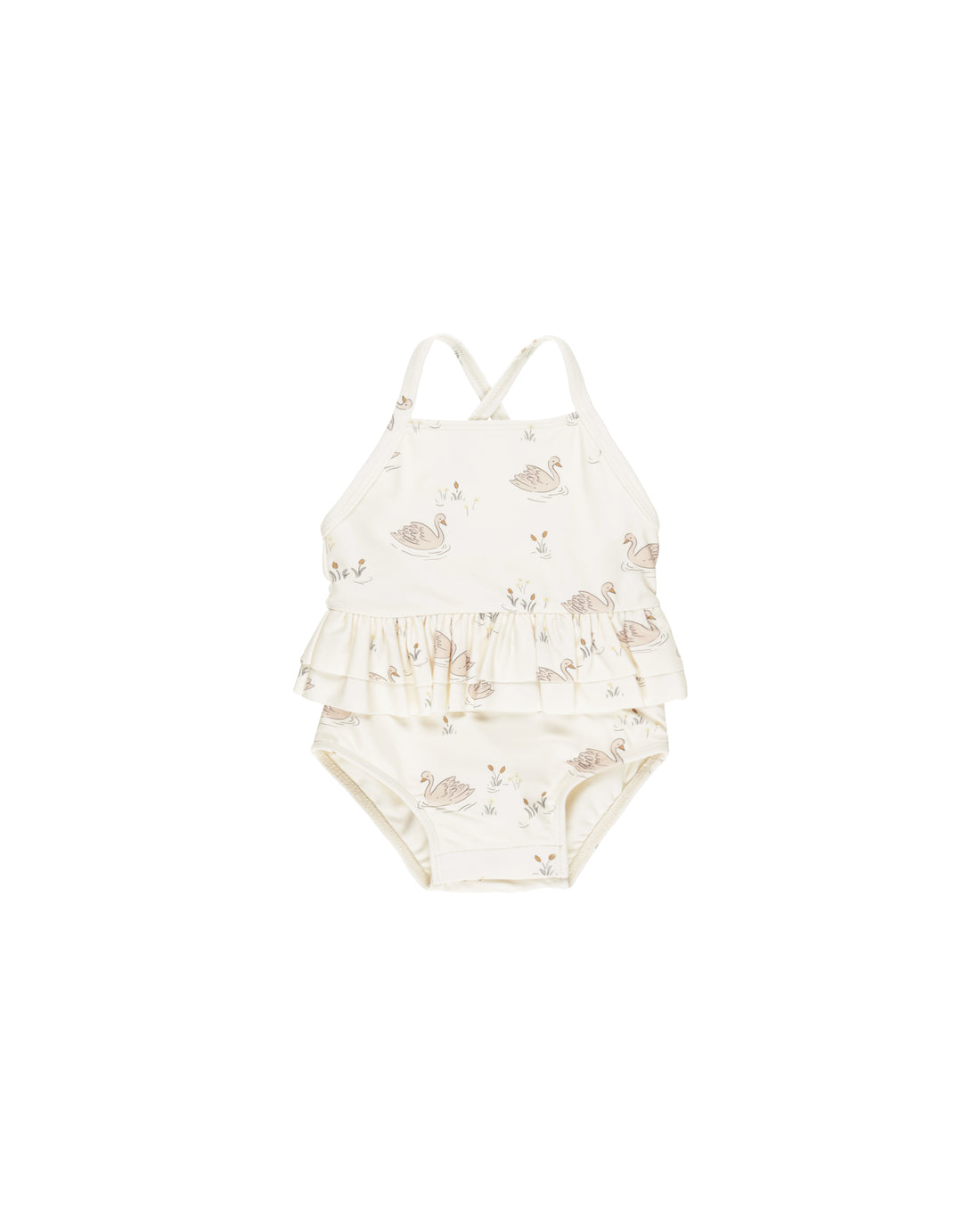 Quincy Mae Ruffled One-Piece Swimsuit - Swans