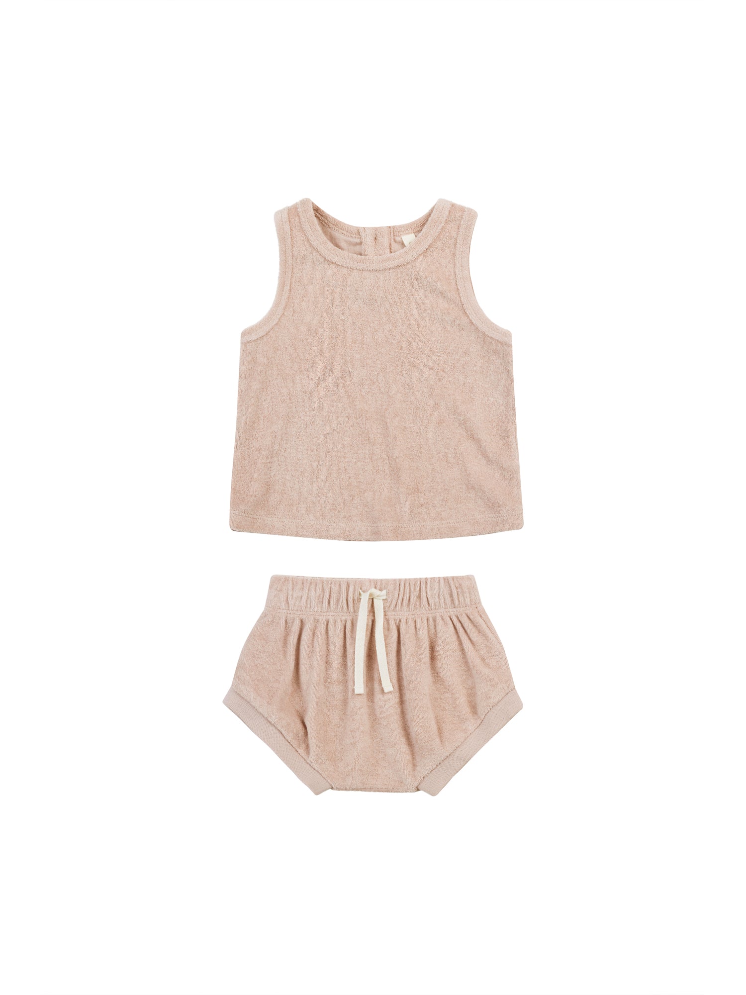 Quincy Mae Terry Tank + Short Set - Blush