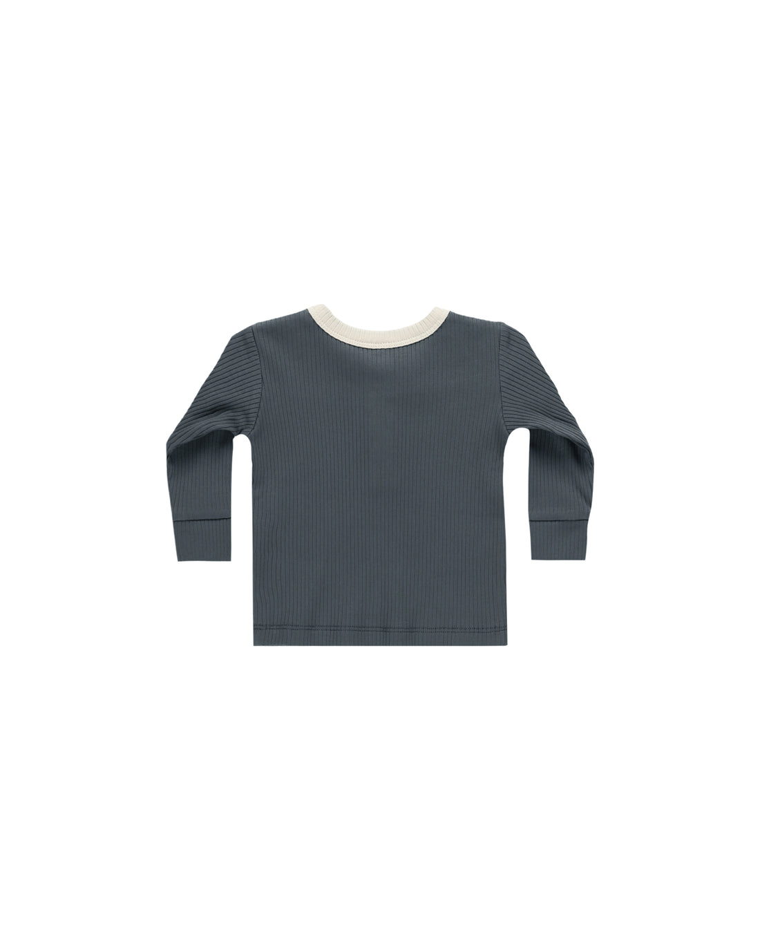 Quincy Mae Ribbed Henley - Indigo