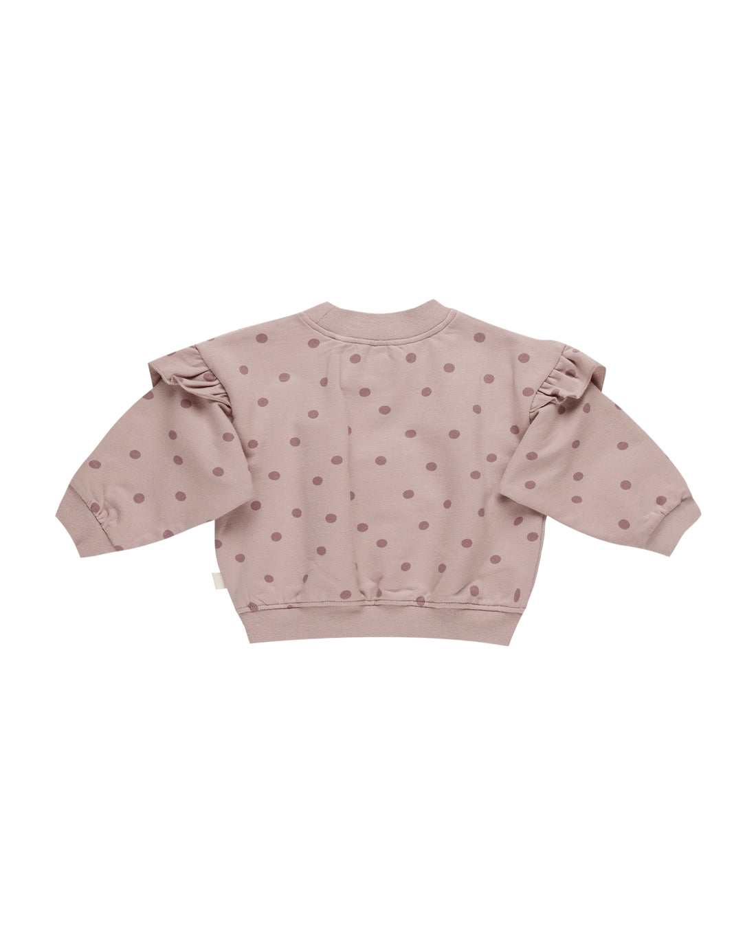 Quincy Mae Ruffle Fleece Sweatshirt - Polka Dots