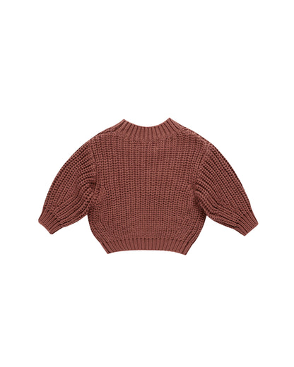 Quincy Mae Chunky Knit Sweater - Cranberry