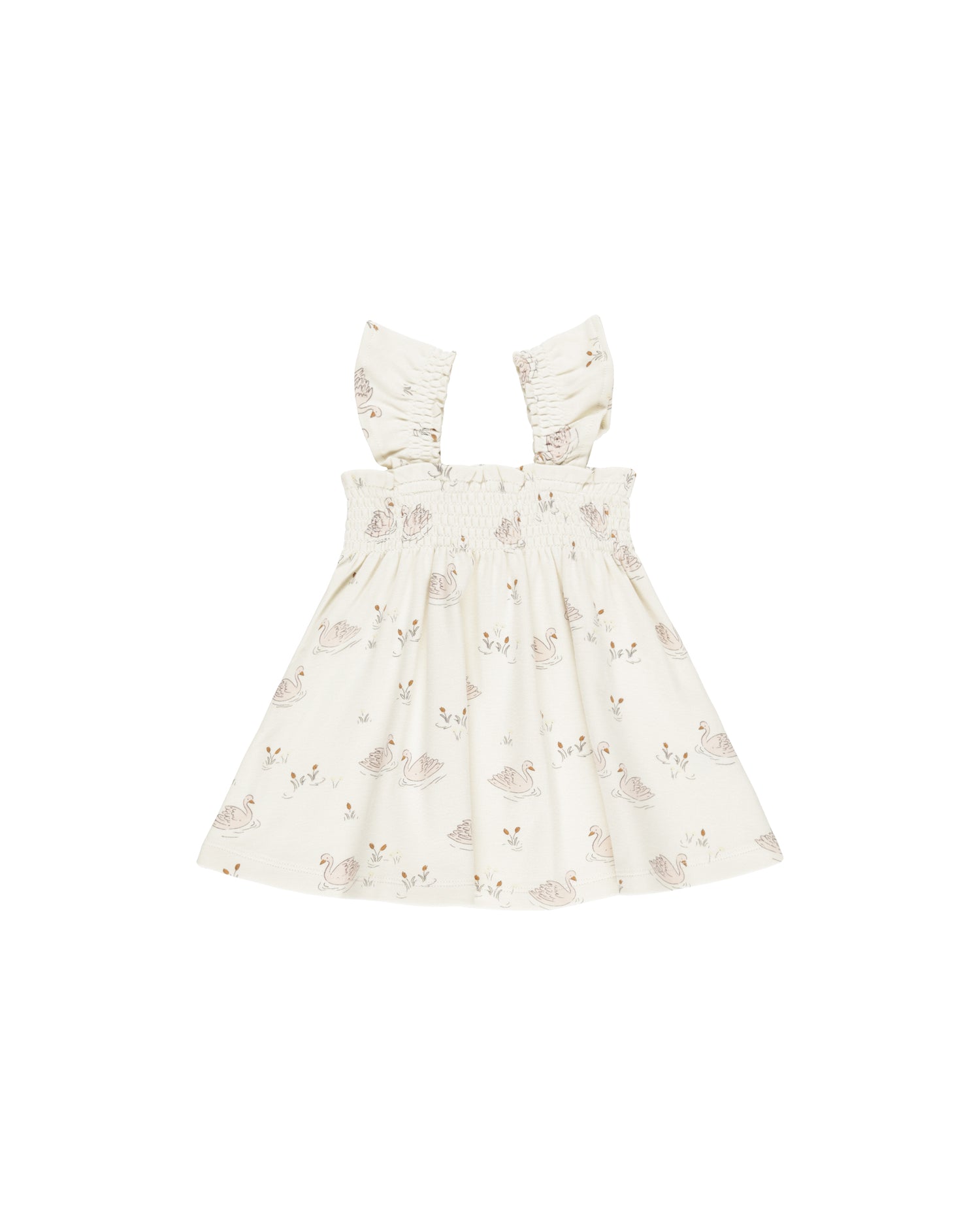 Quincy Mae Smocked Jersey Dress - Swans