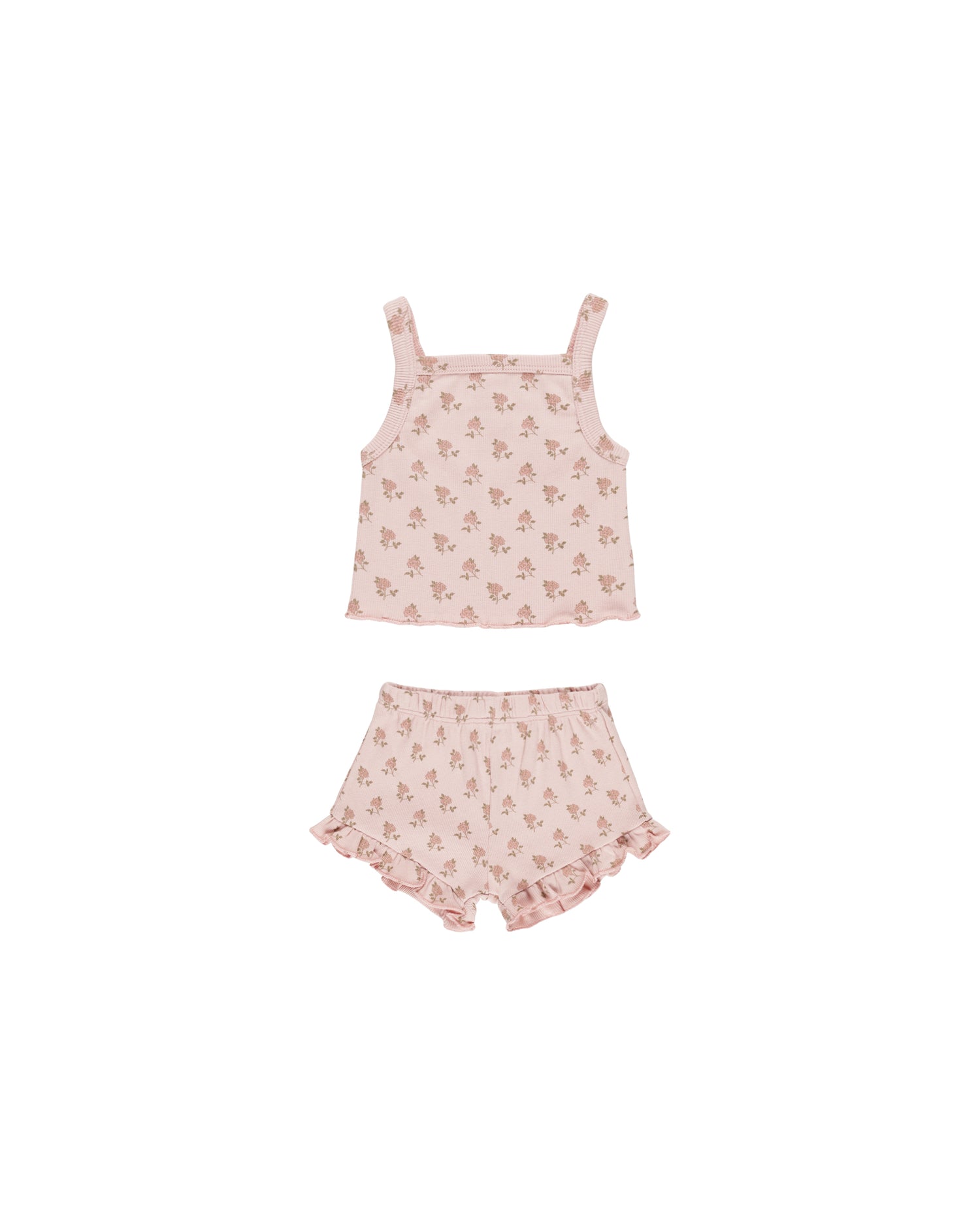 Quincy Mae Evie Tank + Shortie Set - Roses