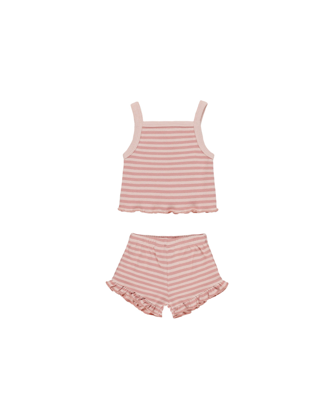 Quincy Mae Evie Tank + Shortie Set - Pink Stripe