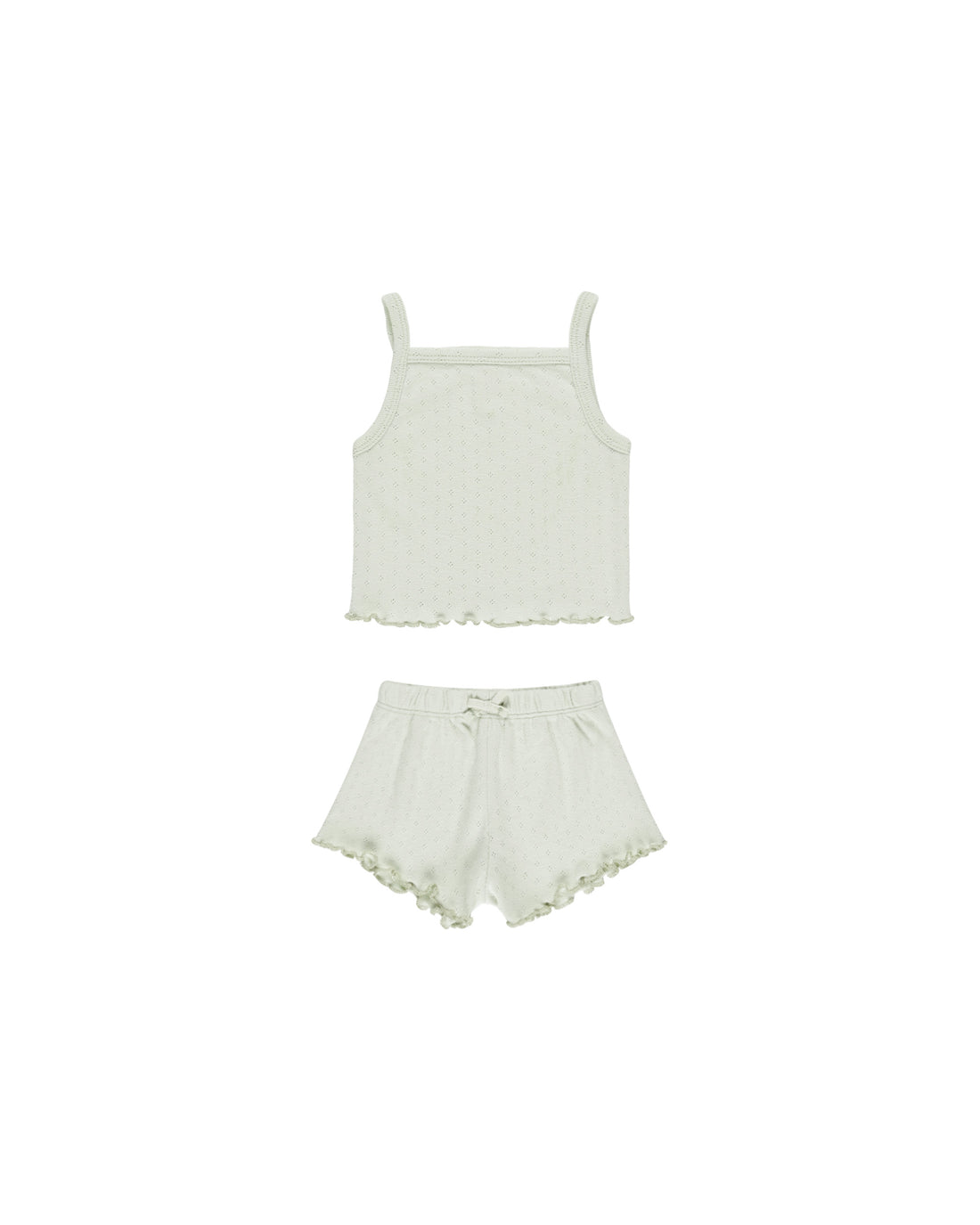 Quincy Mae Pointelle Tank + Shortie Set - Mint