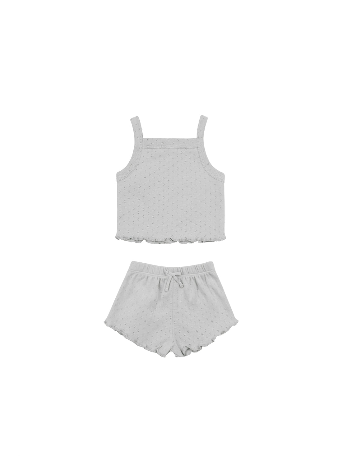 Quincy Mae Pointelle Tank + Shortie Set - Cloud