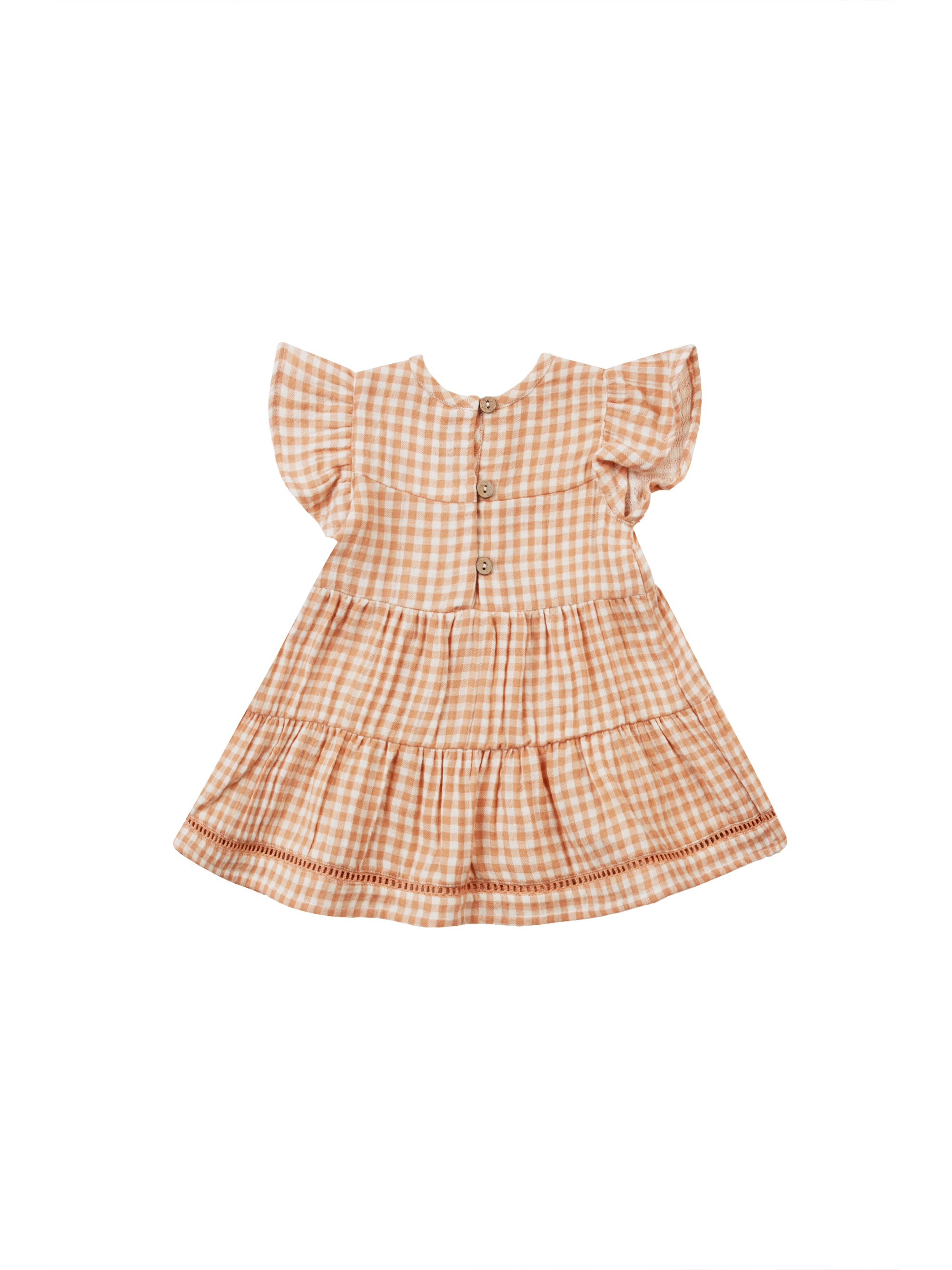 Quincy Mae Lily Dress - Melon Gingham