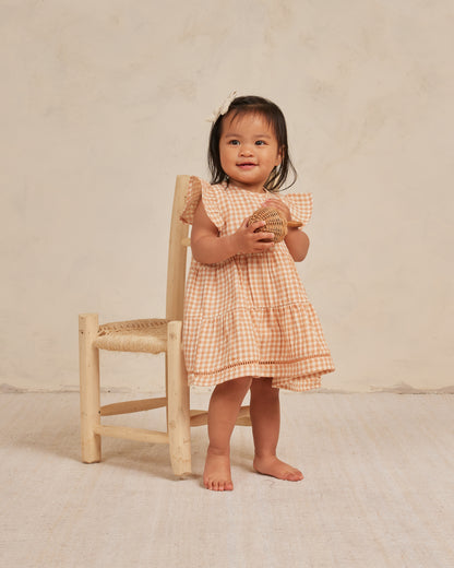 Quincy Mae Lily Dress - Melon Gingham