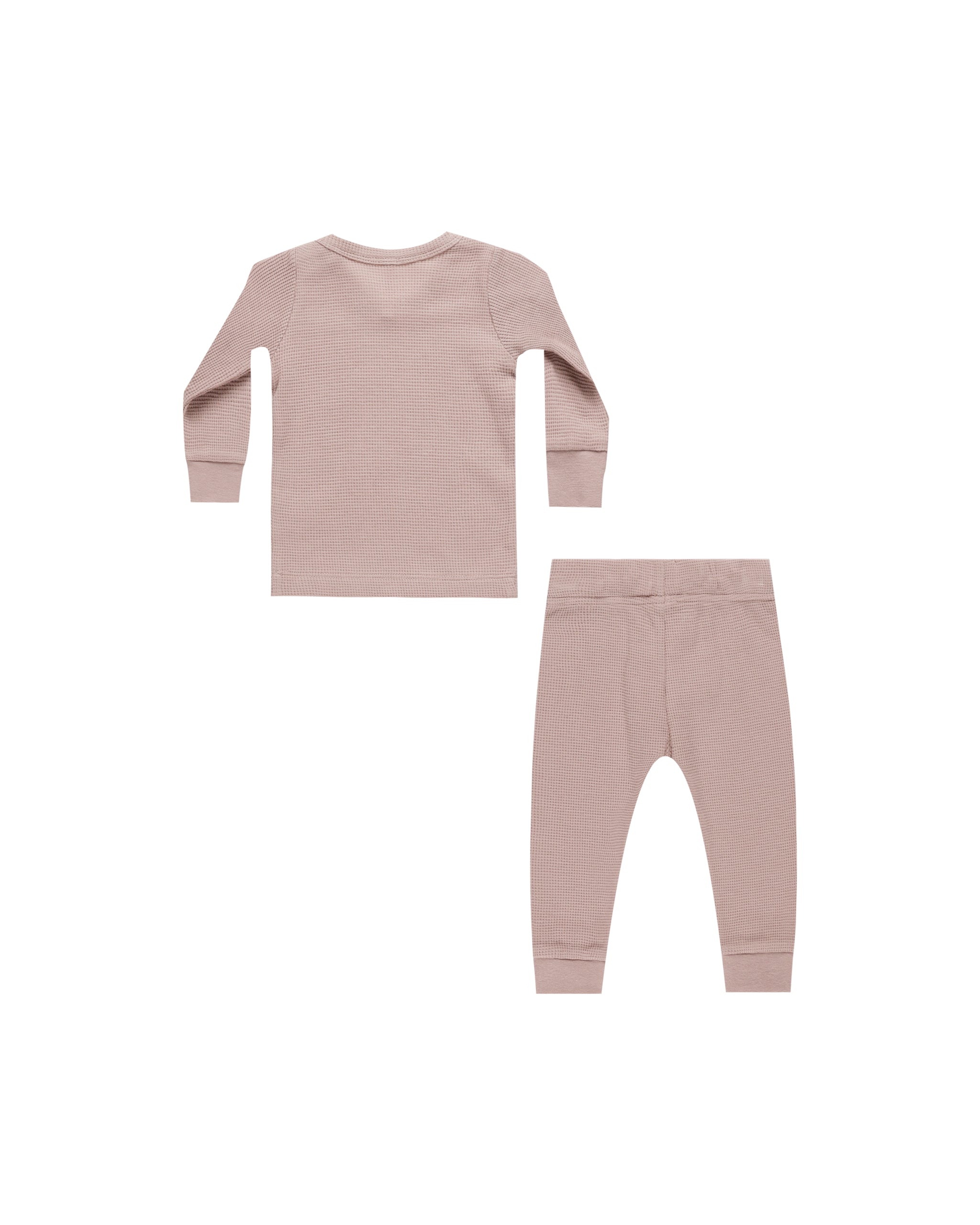 Quincy Mae Waffle Top + Pant Set - Mauve