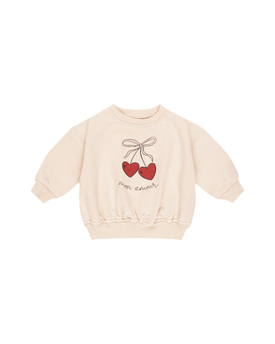 Quincy Mae Relaxed Fleece Sweatshirt - Mon Amour