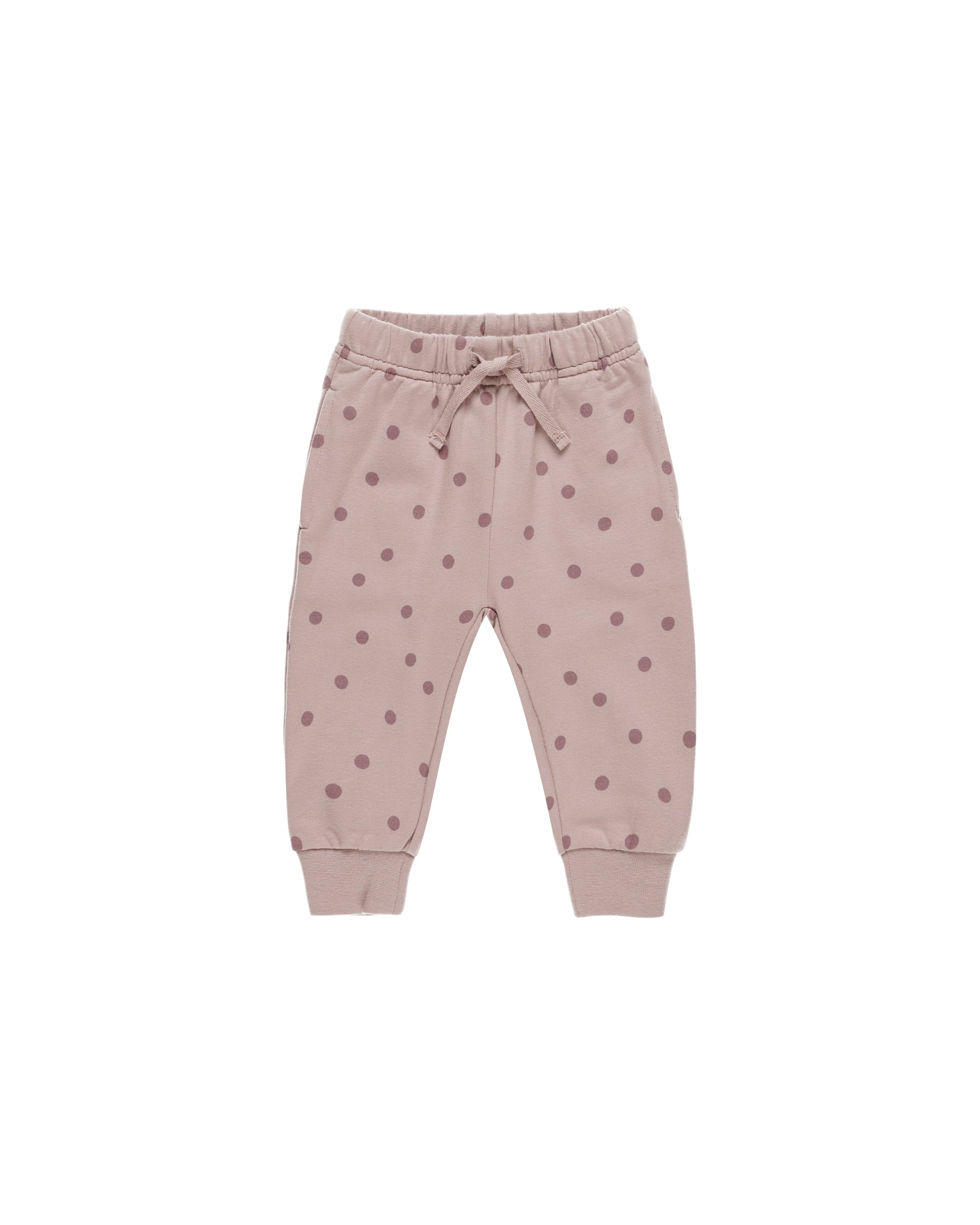 Quincy Mae Relaxed Fleece Sweatpant - Polka Dots