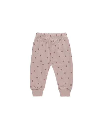 Quincy Mae Relaxed Fleece Sweatpant - Polka Dots