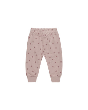 Quincy Mae Relaxed Fleece Sweatpant - Polka Dots