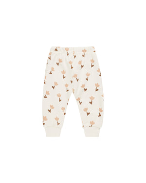 Quincy Mae Relaxed Fleece Sweatpant - Tulips