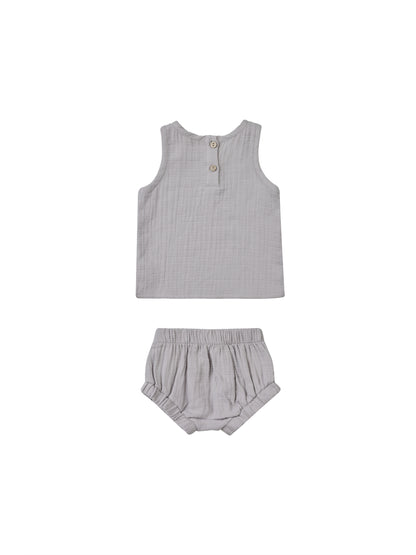 Quincy Mae Woven Tank + Short Set - Periwinkle