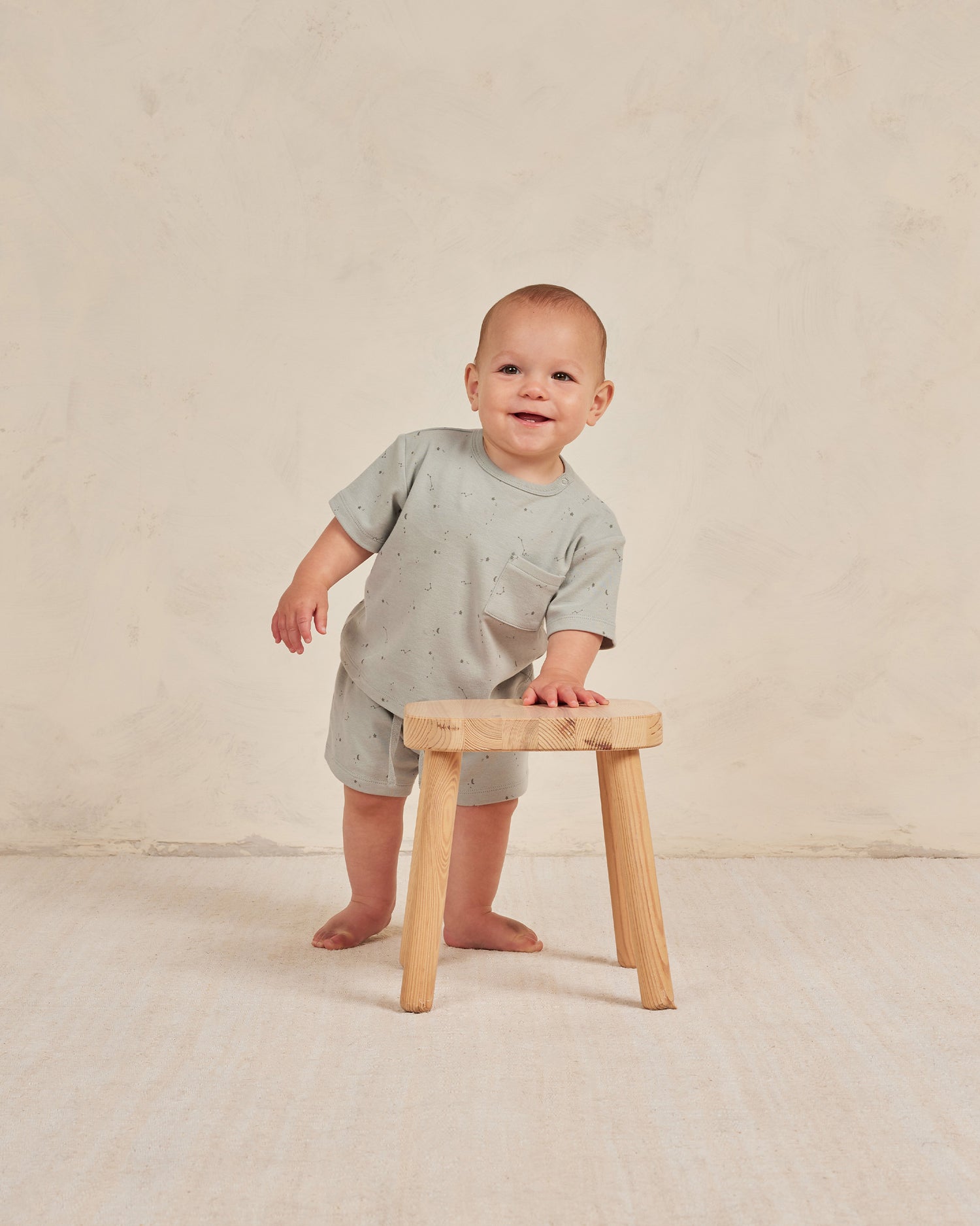 Quincy Mae Boxy Pocket Tee + Short Set - Constellations