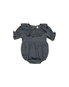 Quincy Mae Collared Romper - Indigo