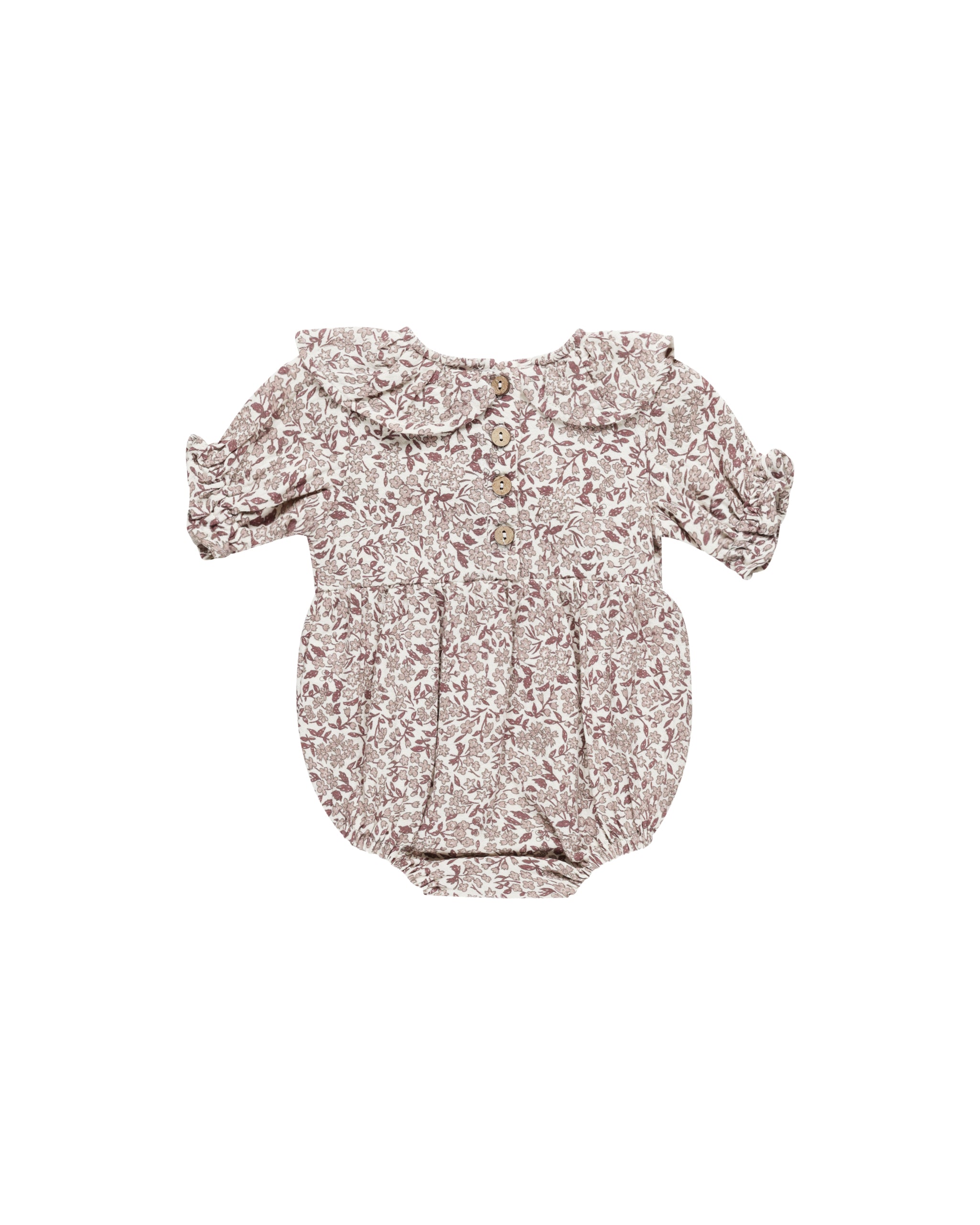 Quincy Mae Collared Romper - Mauve Ditsy