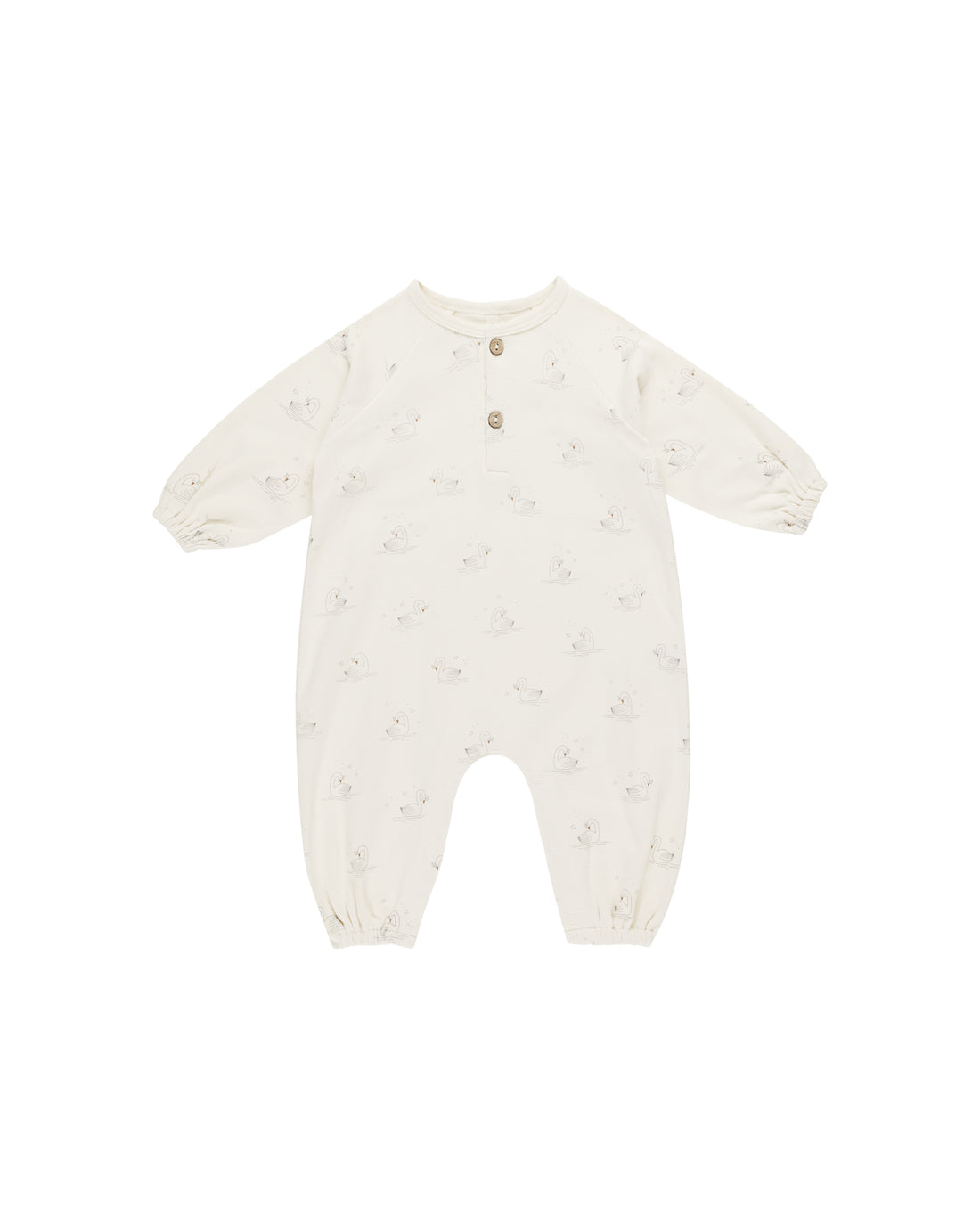 Quincy Mae Henley Bubble Jumpsuit - Swans